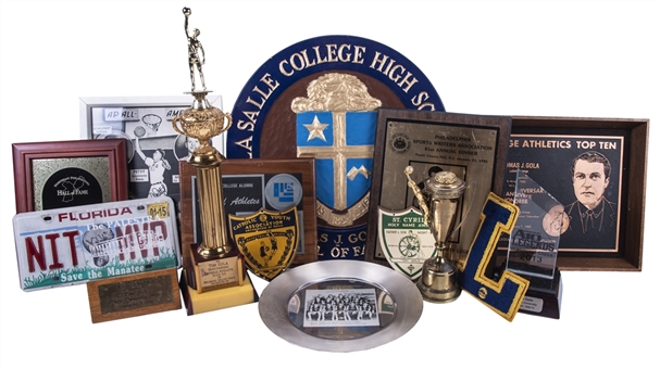 Lot of (14) Tom Gola Philadelphia High School & Collegiate Sport Awards & Memorabilia Collection (Gola LOA)